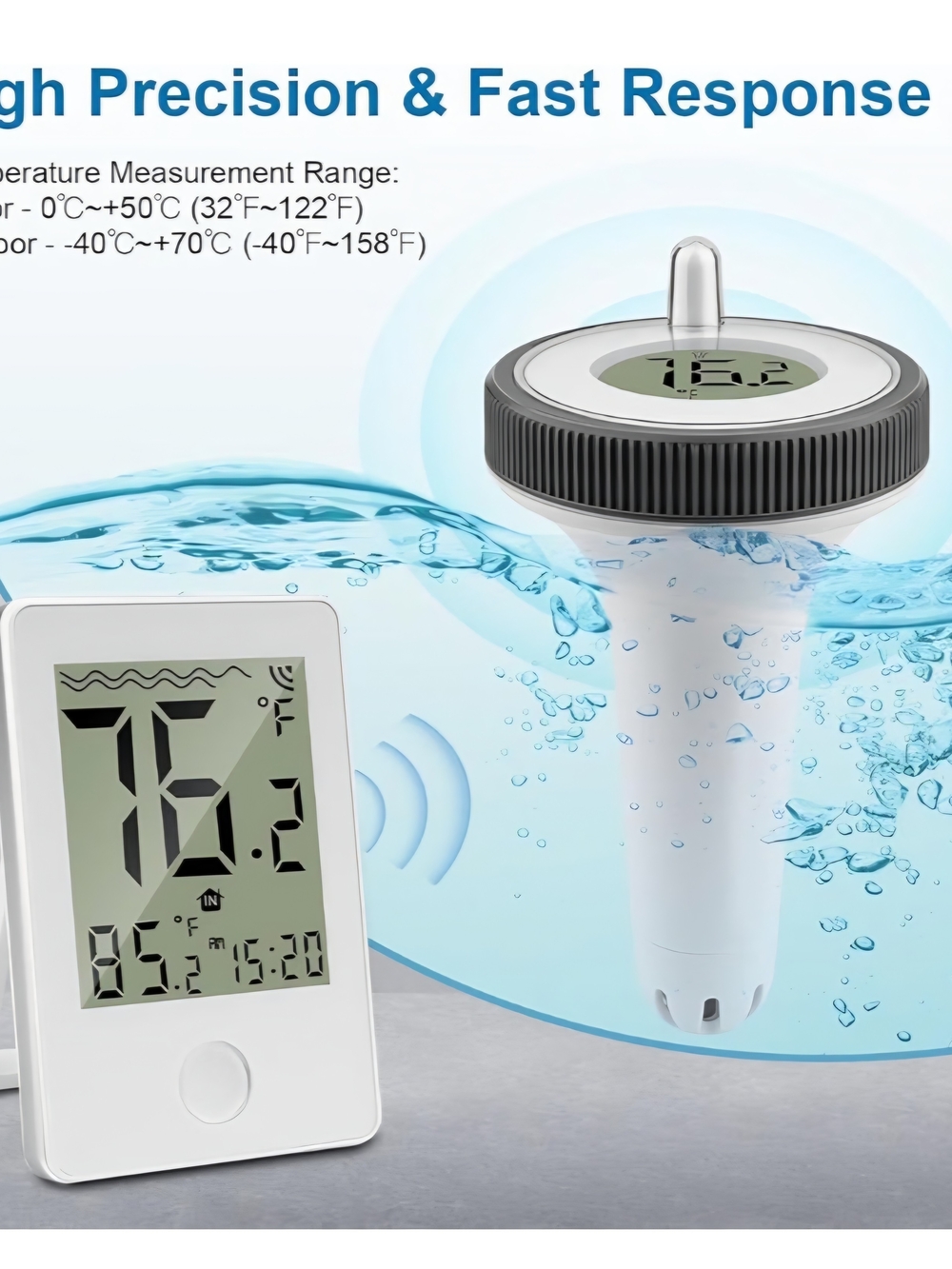 Digital Floating Pool Thermometer with Wireless Display - Picture 3 of 6